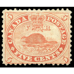 canada stamp 15iv vermillion very thin paper 5 1859