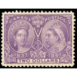 canada rare stamp 62 diamond jubilee dark purple 2 2 0 1897
