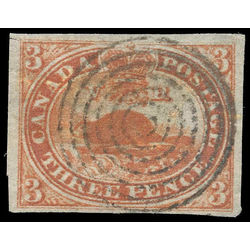 canada stamp 4iv beaver thin oily paper 3d 1852  3