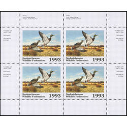 saskatchewan wildlife federation stamp sw4b mallards 1993