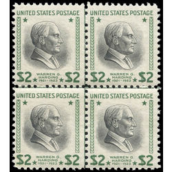 us stamp postage issues 833 harding 2 0 1938 CENTER LINE BLOCK M NH