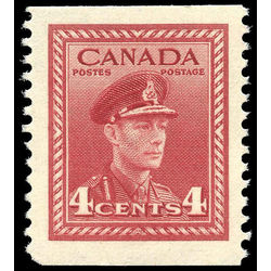 canada stamp 254bs king george vi in army uniform 4 1943
