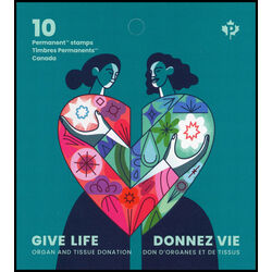 canada stamp bk booklets bk786 organ and tissue donation 2022