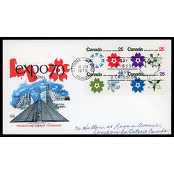 canada stamp 511a expo 70 1970 FDC BLOCK 016