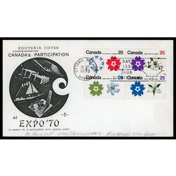 canada stamp 511a expo 70 1970 FDC BLOCK 017