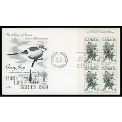 canada stamp 478 gray jays 5 1968 FDC UL 012
