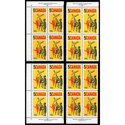 canada stamp 483 lacrosse players 5 1968 PB SET