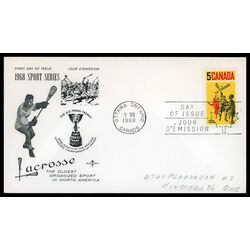 canada stamp 483 lacrosse players 5 1968 FDC PC 016