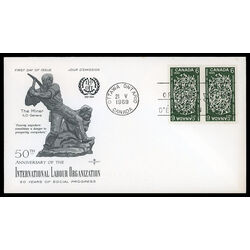 canada stamp 493i globe and tools 6 1969 FDC PC 011