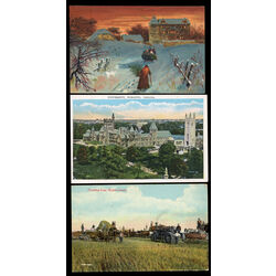 8 canada early colour post cards