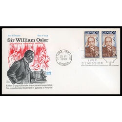 canada stamp 495 sir william osler 6 1969 FDC PC 011