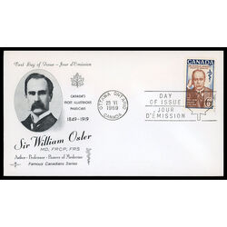 canada stamp 495 sir william osler 6 1969 FDC PC 013