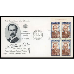 canada stamp 495 sir william osler 6 1969 FDC UR 019