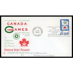canada stamp 500 flags of summer and winter games 6 1969 FDC PC 013