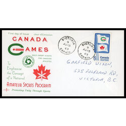 canada stamp 500 flags of summer and winter games 6 1969 FDC PC 014