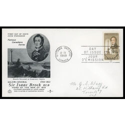 canada stamp 501 sir isaac brock and memorial column 6 1969 FDC PC 016
