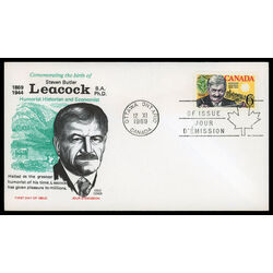 canada stamp 504 stephen leacock and mariposa 6 1969 FDC PC 013