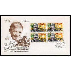 canada stamp 504 stephen leacock and mariposa 6 1969 FDC BLOCK 014
