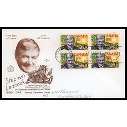 canada stamp 504 stephen leacock and mariposa 6 1969 FDC BLOCK 015