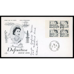 canada stamp 460 queen elizabeth ii transportation 6 1970 FDC BLOCK 028
