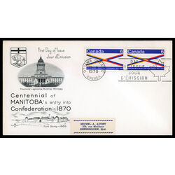 canada stamp 505 manitoba centennial 6 1970 FDC PC 020