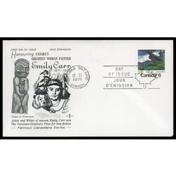 canada stamp 532 big raven by emily carr 6 1971 FDC PC 014