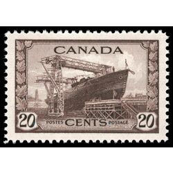 canada stamp 260 corvette 20 1942 M VFNH 018