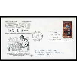 canada stamp 533 discovery of insulin 6 1971 FDC PC 016