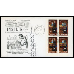 canada stamp 533 discovery of insulin 6 1971 FDC LL 019