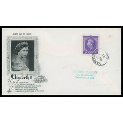 canada stamp 330 queen elizabeth ii 4 1953 FDC PC 040