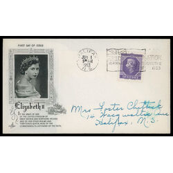 canada stamp 330 queen elizabeth ii 4 1953 FDC PC 042