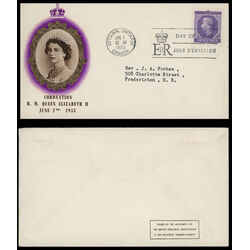 canada stamp 330 queen elizabeth ii 4 1953 FDC PC 043