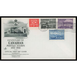 canada stamp 311 4 fdc stamp centenary 1951 FDC COMBO 016