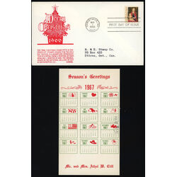 us stamp 1321 christmas madonna child 5 1966 FDC PC 001