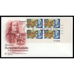 us stamp postage issues 1690 franklin and map of north america 1776 13 1976 FDC LR 001