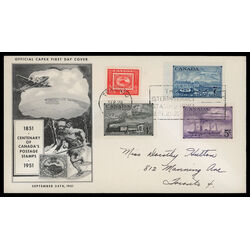 canada stamp 311 4 fdc stamp centenary 1951 FDC COMBO 017