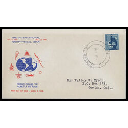 canada stamp 376 microscope 5 1958 FDC PC 028