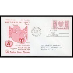 canada stamp 560 heart 8 1972 FDC PC 005