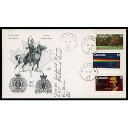 canada stamp 612 4 fdc r c m p centenary 1973 FDC COMBO 015
