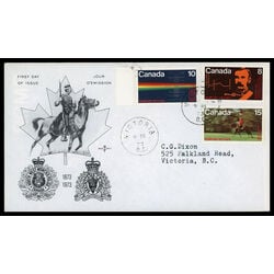 canada stamp 612 4 fdc r c m p centenary 1973 FDC COMBO 016