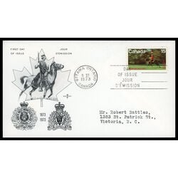 canada stamp 614 r c m p musical ride 15 1973 FDC PC 009