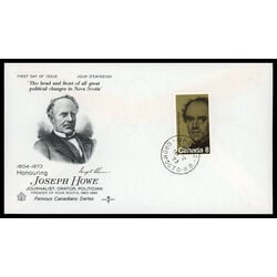 canada stamp 616 joseph howe 8 1973 FDC PC 016
