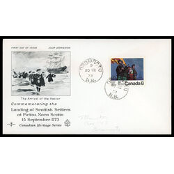 canada stamp 619 scottish settlers and hector 8 1973 FDC PC 019