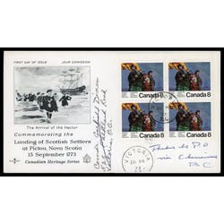 canada stamp 619 scottish settlers and hector 8 1973 FDC BLOCK 022