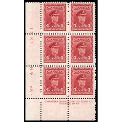 canada stamp 254 king george vi in army uniform 4 1943 PB LL %2349 057