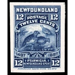 newfoundland stamp 69p willow ptarmigan 12 1897 M VF 001