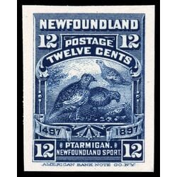 newfoundland stamp 69p willow ptarmigan 12 1897 M VF 002