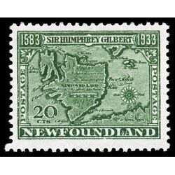 newfoundland stamp 223 map of newfoundland 1626 20 1933 M VFNH 002