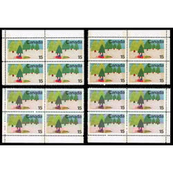 canada stamp 530p snowmobile and trees 15 1970 PB SET