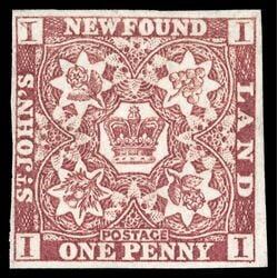 newfoundland stamp 1 pence first issue 1d 1857 M VFNG 043